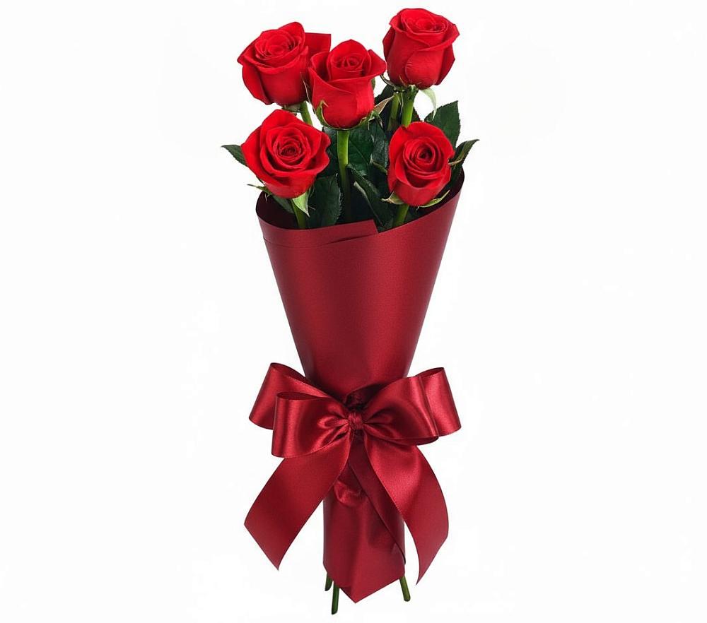 Букет 5 Красных роз Эдлесс Лав в Хатунь