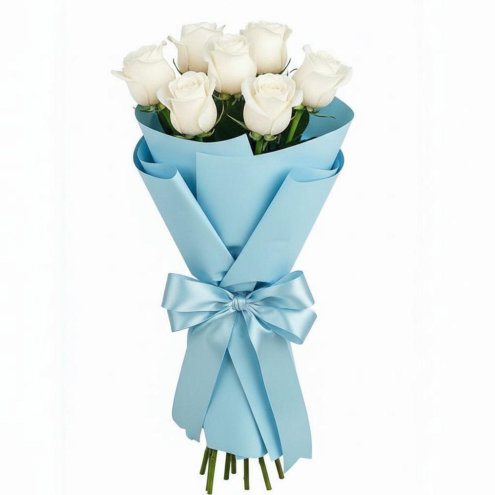 Букет 7 белых роз Проуд в Хатунь