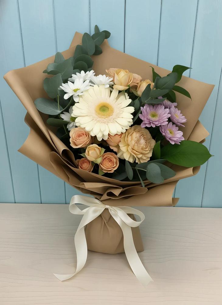 Букет цветов из: Герберы и Хризантемы в Хатунь