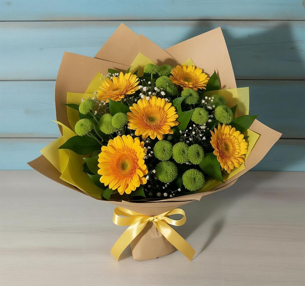 Букет цветов из: Герберы и Хризантемы в Хатунь