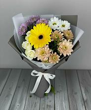 Букет цветов из:  Розы, Герберы и Хризантемы в Хатунь