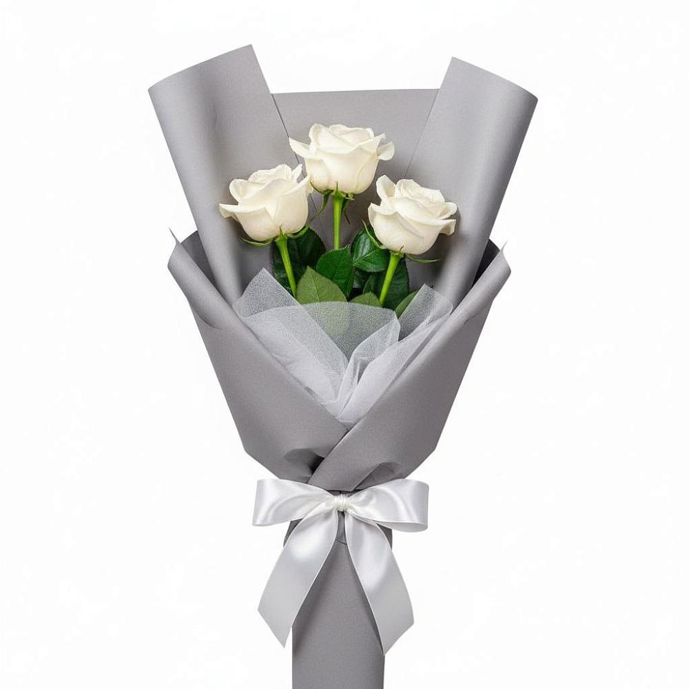 Букет 3 белые розы в Хатунь