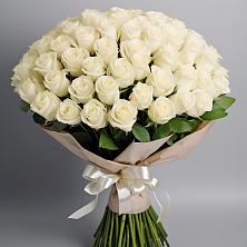 Букет 101 беля роза Белоснежка в Хатунь