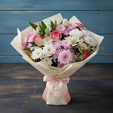 Букет цветов из:  Хризантемы, Альстромерии и Розы в Хатунь