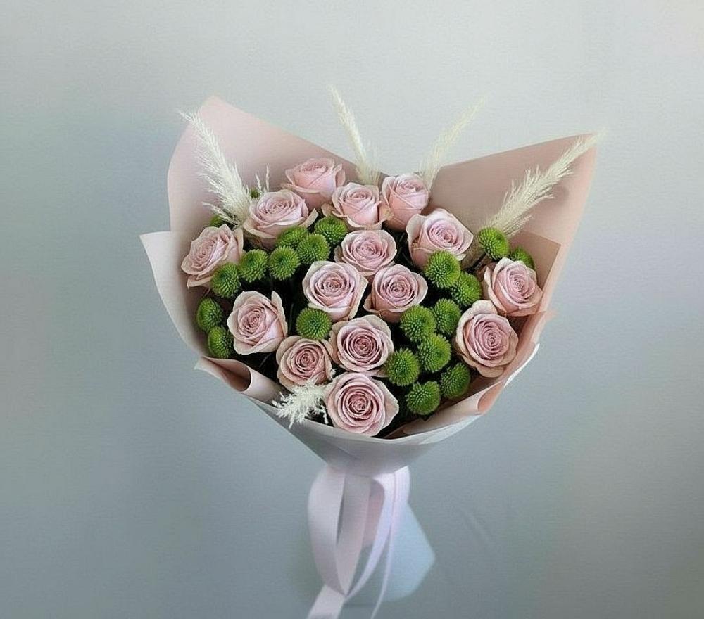 Букет цветов из: Розы и Хризантемы в Хатунь