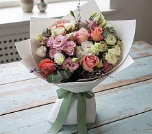 Букет цветов из:  Розы, Лизиантусы и Гвоздики в Хатунь