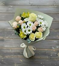 Букет цветов из:  Альстромерии, Розы и Хризантемы в Хатунь