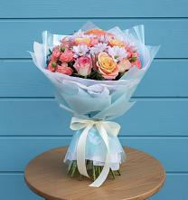 Букет цветов из:  Хризантемы и Розы в Хатунь