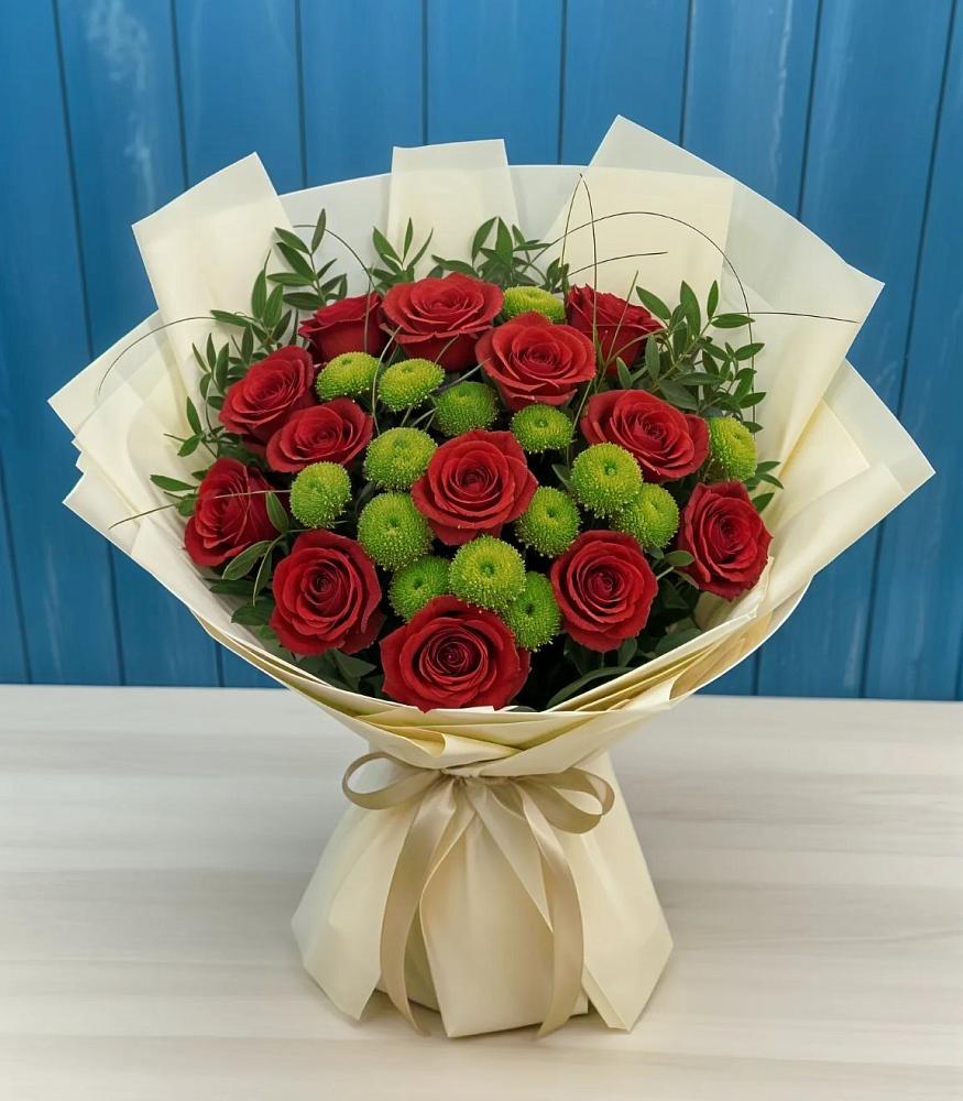 Букет цветов из: Розы и Хризантемы в Хатунь